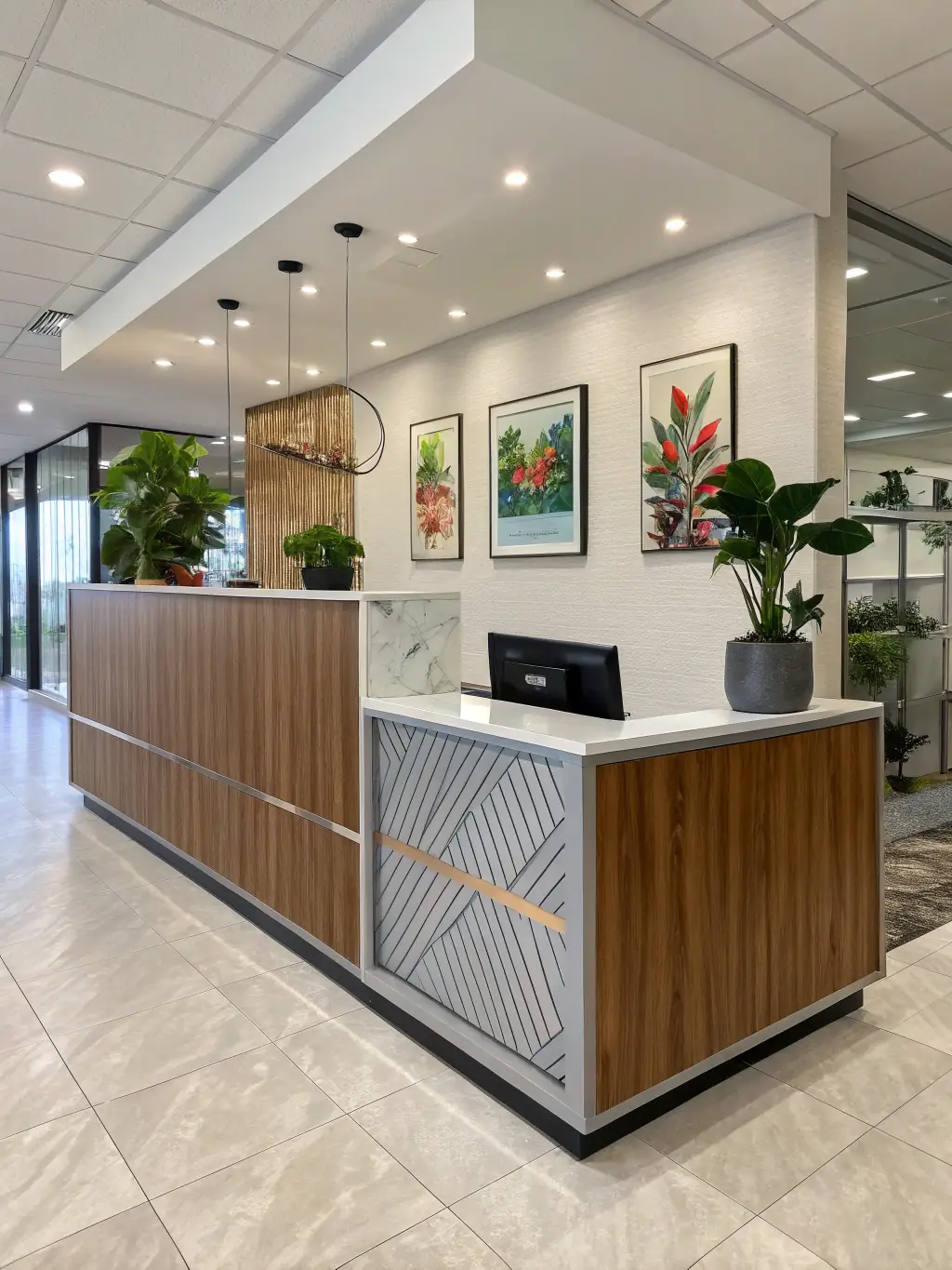 A custom-designed, modern office desk with integrated storage solutions, highlighting AUD Concept's furniture design capabilities.