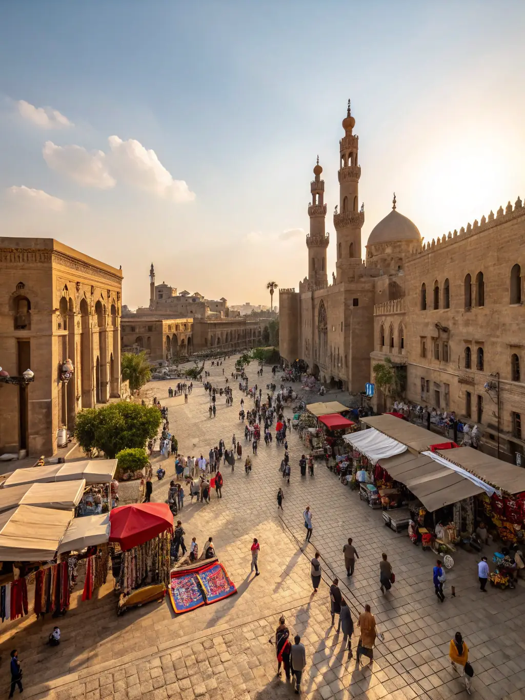 A dynamic, ground-level perspective of a revitalized urban area, showing people interacting in a vibrant public space, with modern architecture and green landscaping contributing to a positive urban experience.