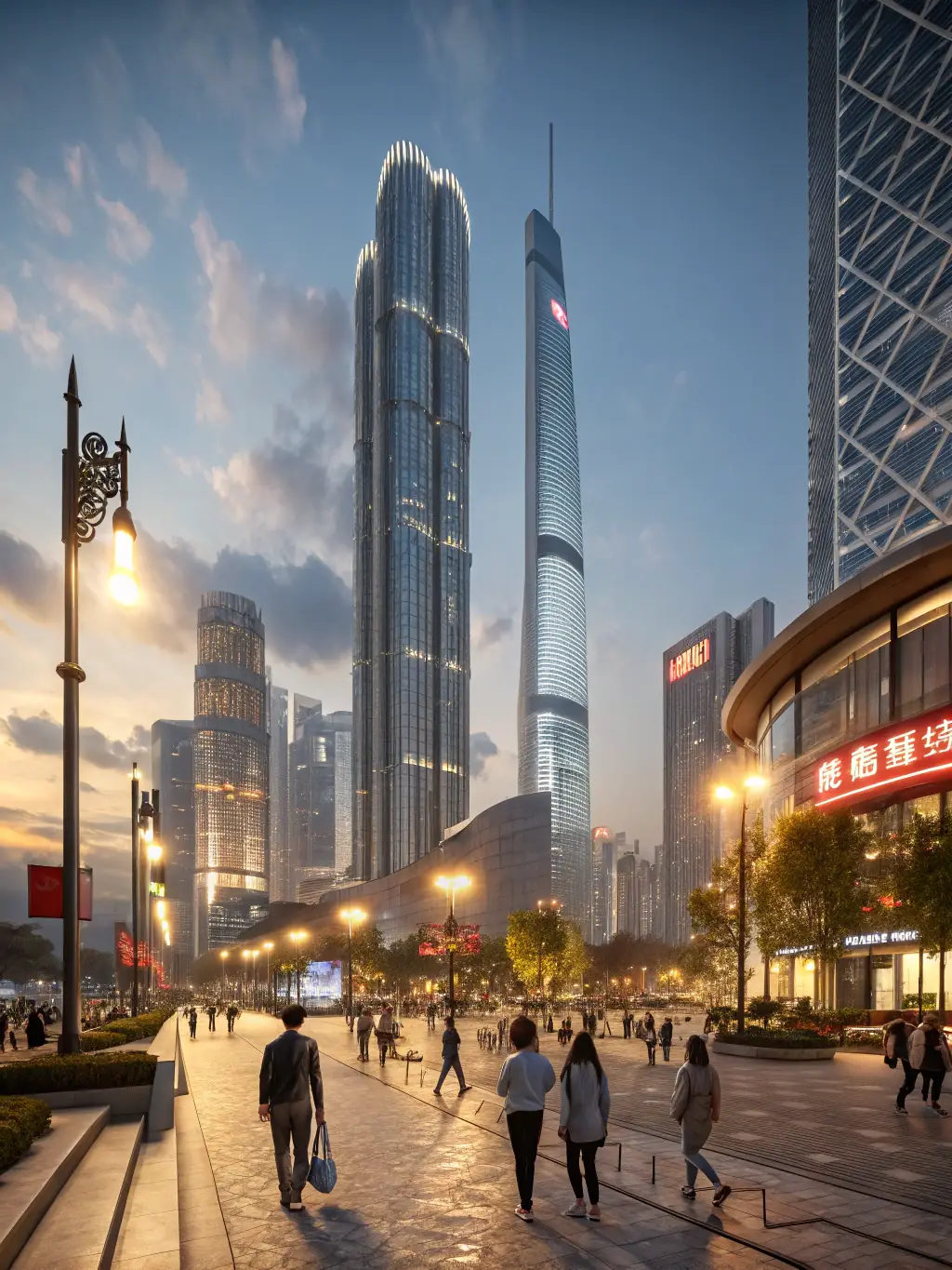 A detailed urban layout with green spaces, pedestrian pathways, and modern infrastructure elements.